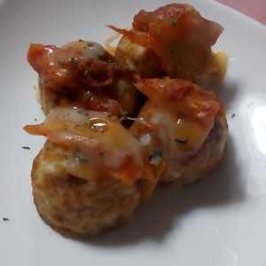 ♥　冷凍たこ焼きで！　キムチーズタコ焼き　♥